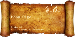 Hopp Olga névjegykártya
